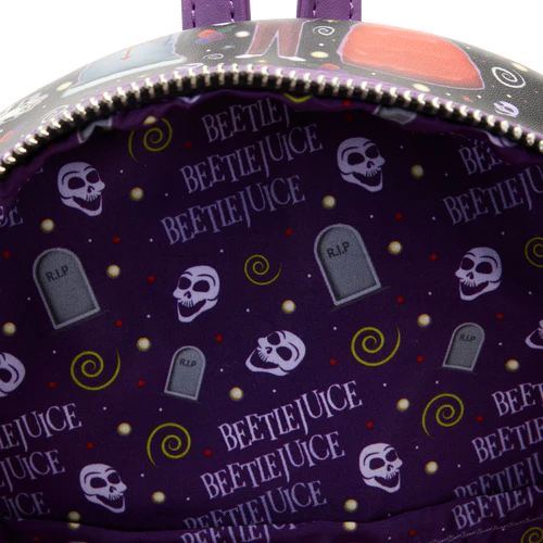 Loungefly Tote Bag Ufficiale Beetlejuice – Borsa In Ecopelle Con Portamonete Rimovibile E Stanza Di Dante – 38x22,8x12,7 Cm
