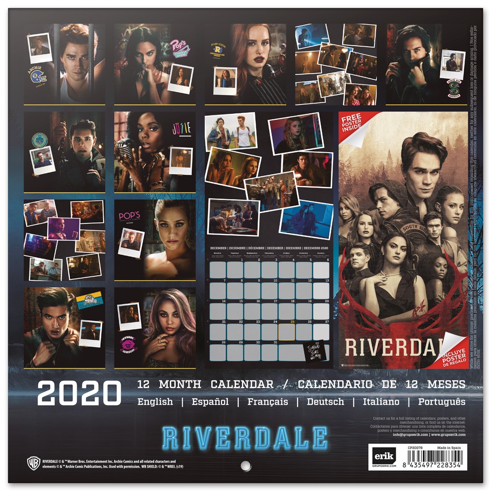 RIVERDALE Calendrier 2020 30x30 Calendar Serie TV
