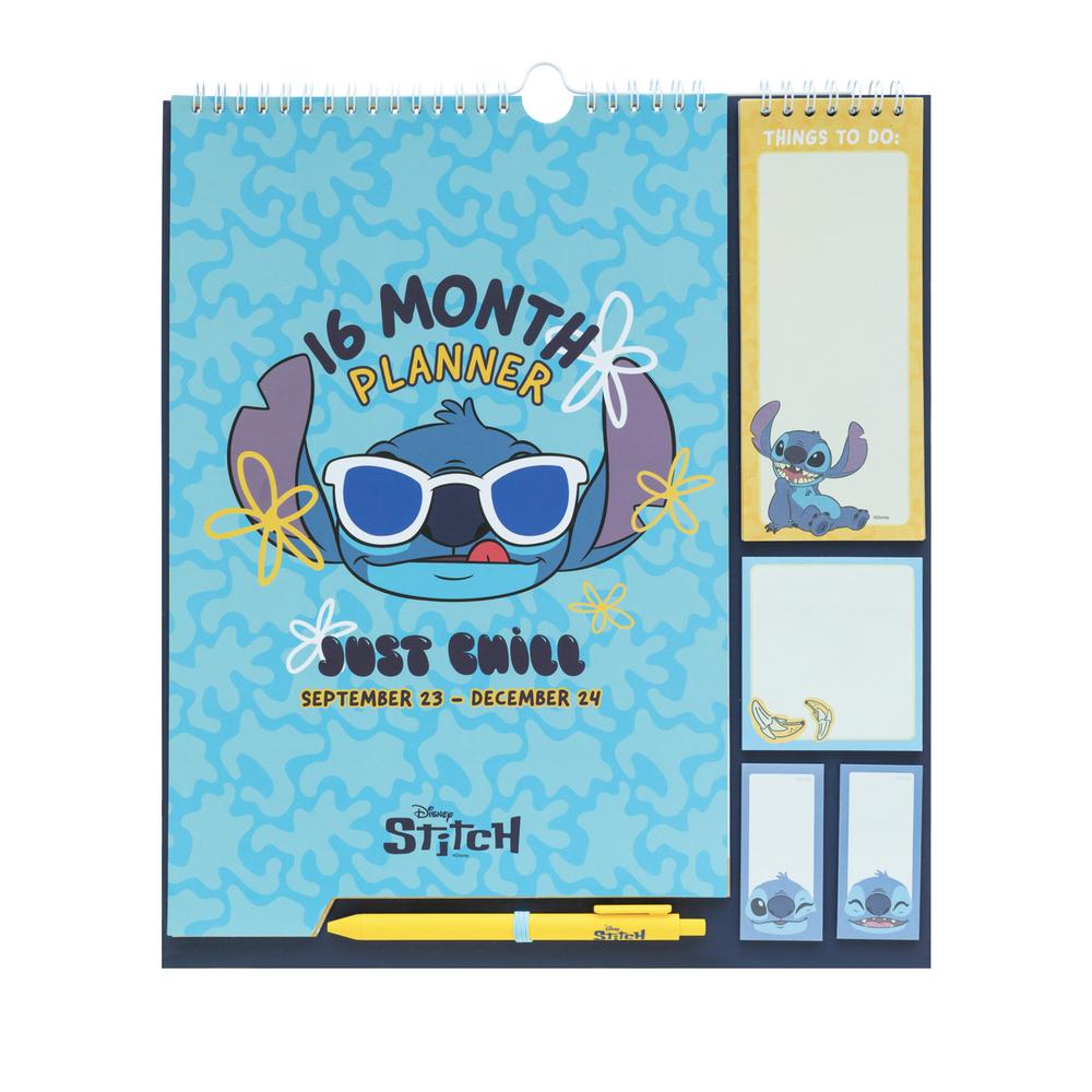 STITCH - Agenda Mensuel 16 Mois + Stylo-Bille & Bloc-Notes - 2