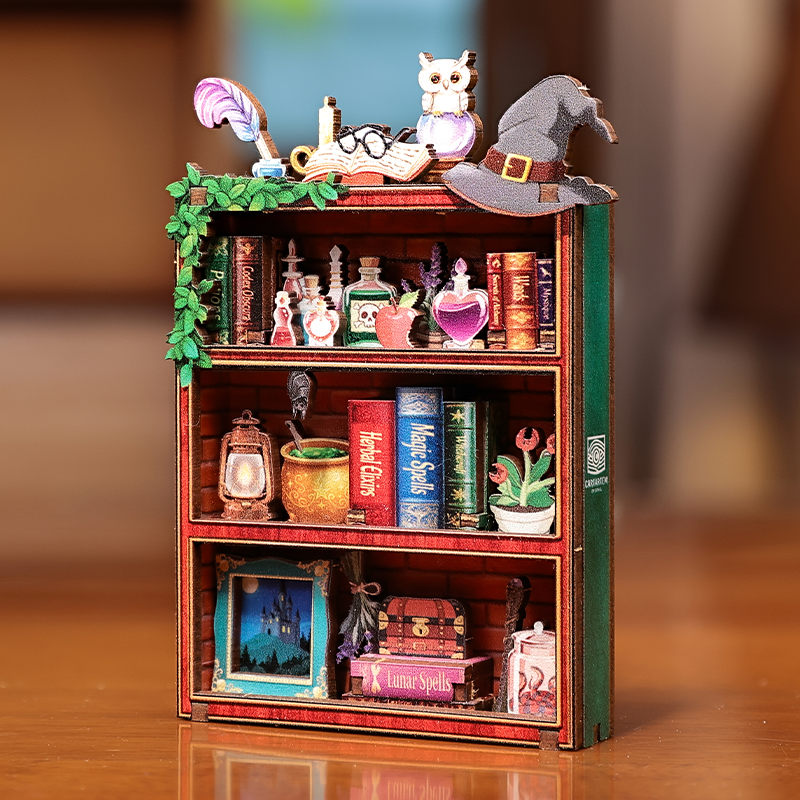 MINI BOOK NOOK KIT - DIY- Magic Bookshelf - With Magnets - 2