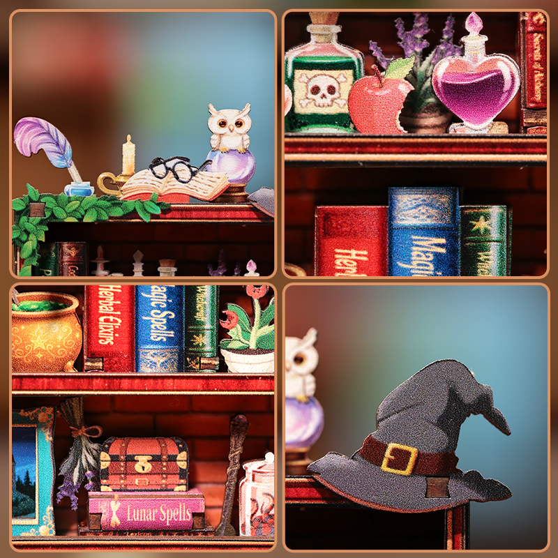 MINI BOOK NOOK KIT - DIY- Magic Bookshelf - With Magnets - 3