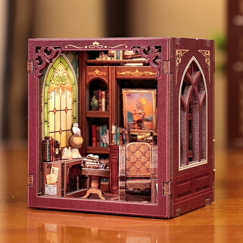 MINI BOOK NOOK KIT - DIY- Gentlemans Lounge - With Magnets - 2