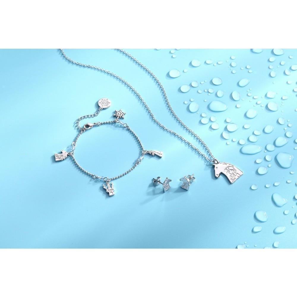 FROZEN 2 Kids Charm Bracelet 'White Gold Plated'