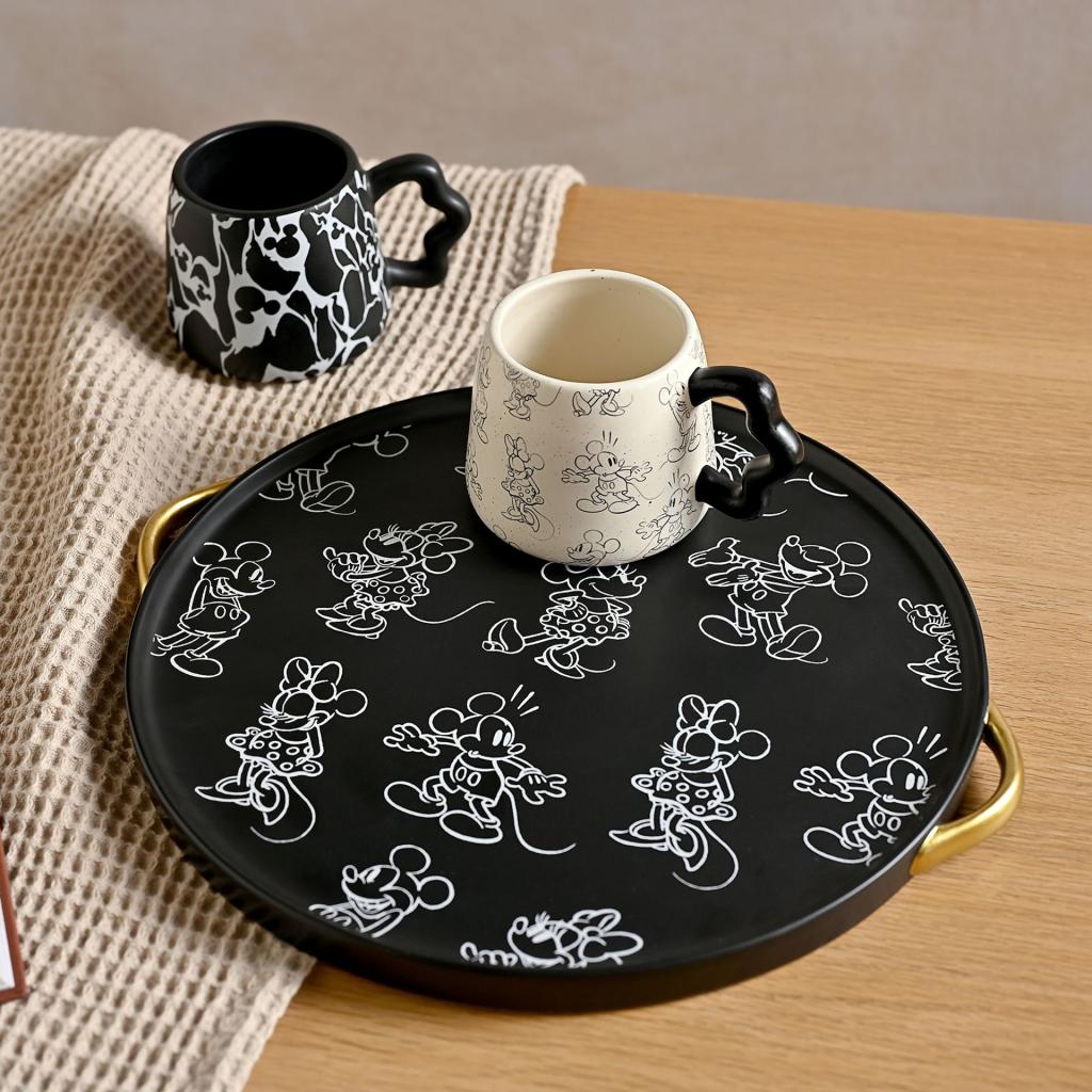 MICKEY & MINNIE - Shapes - Black&White - Plateau avec Anses - 2