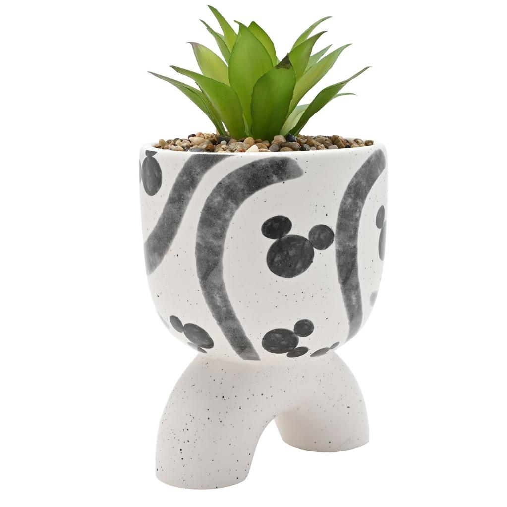 MICKEY - Shapes - Black&White - Pot 3D + Fausse Plante - 3