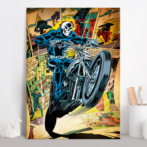 MARVEL SILVER AGE Magnetic Metal Poster 45x32 Ghost Rider