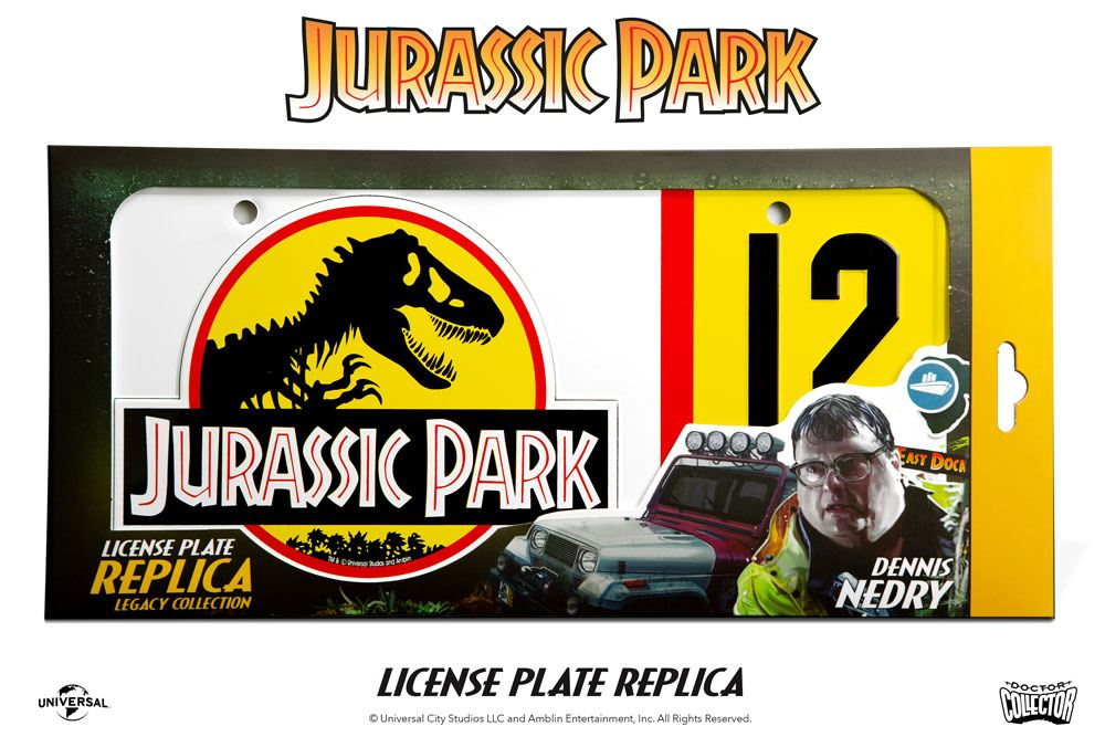 JURASSIC PARK Plaque minéralogique Dennis Nedry