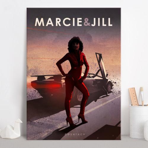 CAR LEGEND - Magnetic Metal Poster 45X32 - Marcie & Jill - 2