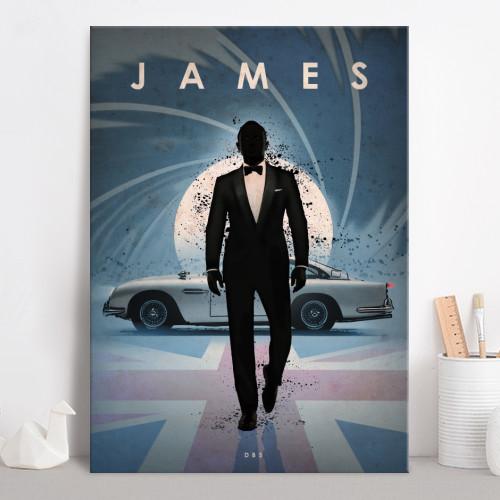 CAR LEGEND - Magnetic Metal Poster 45X32 - James - 2