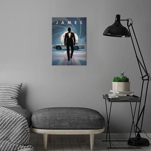 CAR LEGEND - Magnetic Metal Poster 45X32 - James - 3