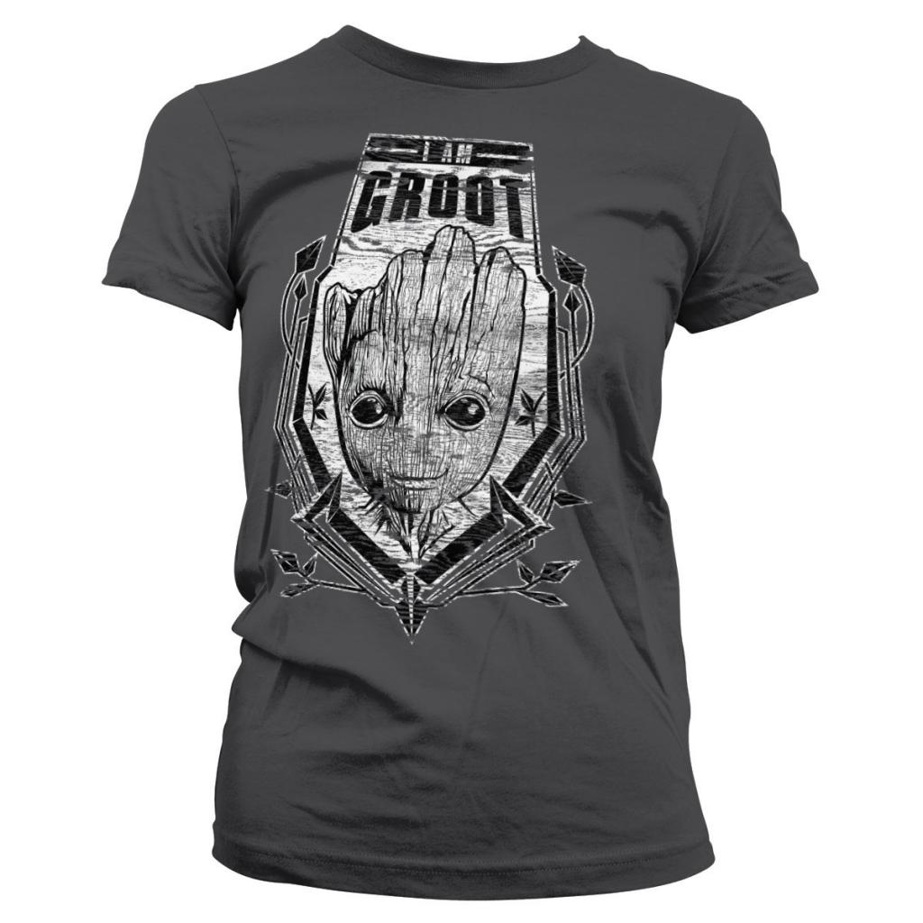 GUARDIANS OF THE GALAXY - T-Shirt Groot Distressed Shield - GIRL (XXL) - 2