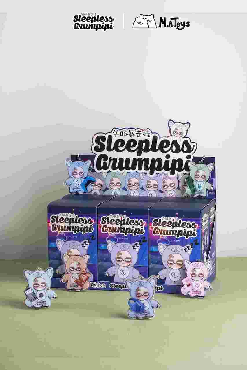 Sleeples Grumpipi Plush+Acrylic Keychain & Card -BLIND BOX (6pcs) 13cm - 2