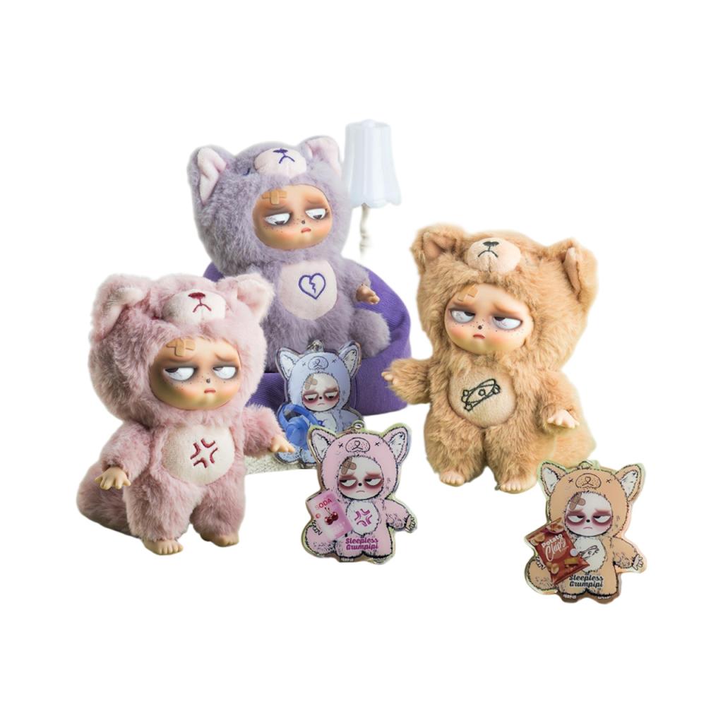 Sleeples Grumpipi Plush+Acrylic Keychain & Card -BLIND BOX (6pcs) 13cm - 3