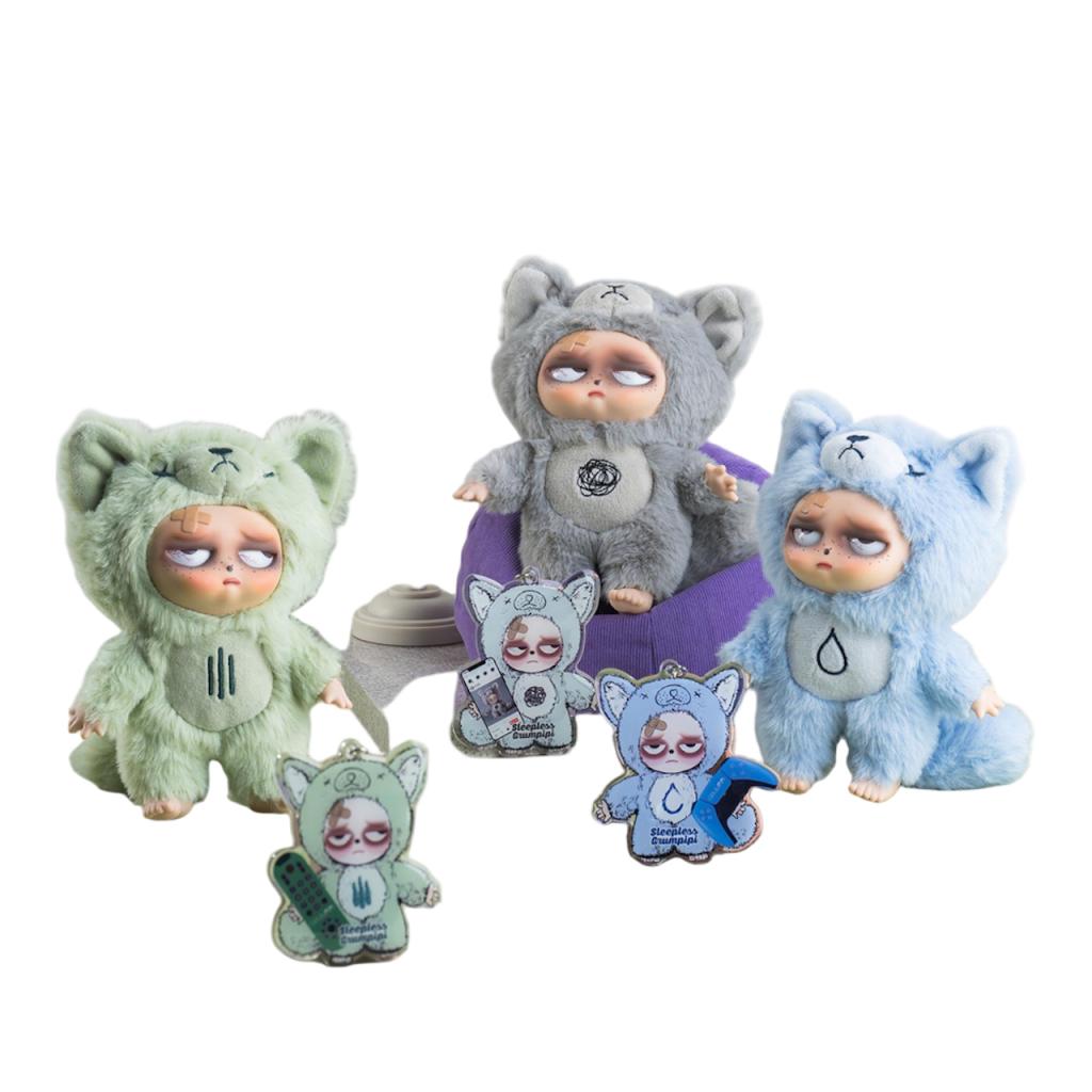 Sleeples Grumpipi Plush+Acrylic Keychain & Card -BLIND BOX (6pcs) 13cm - 4