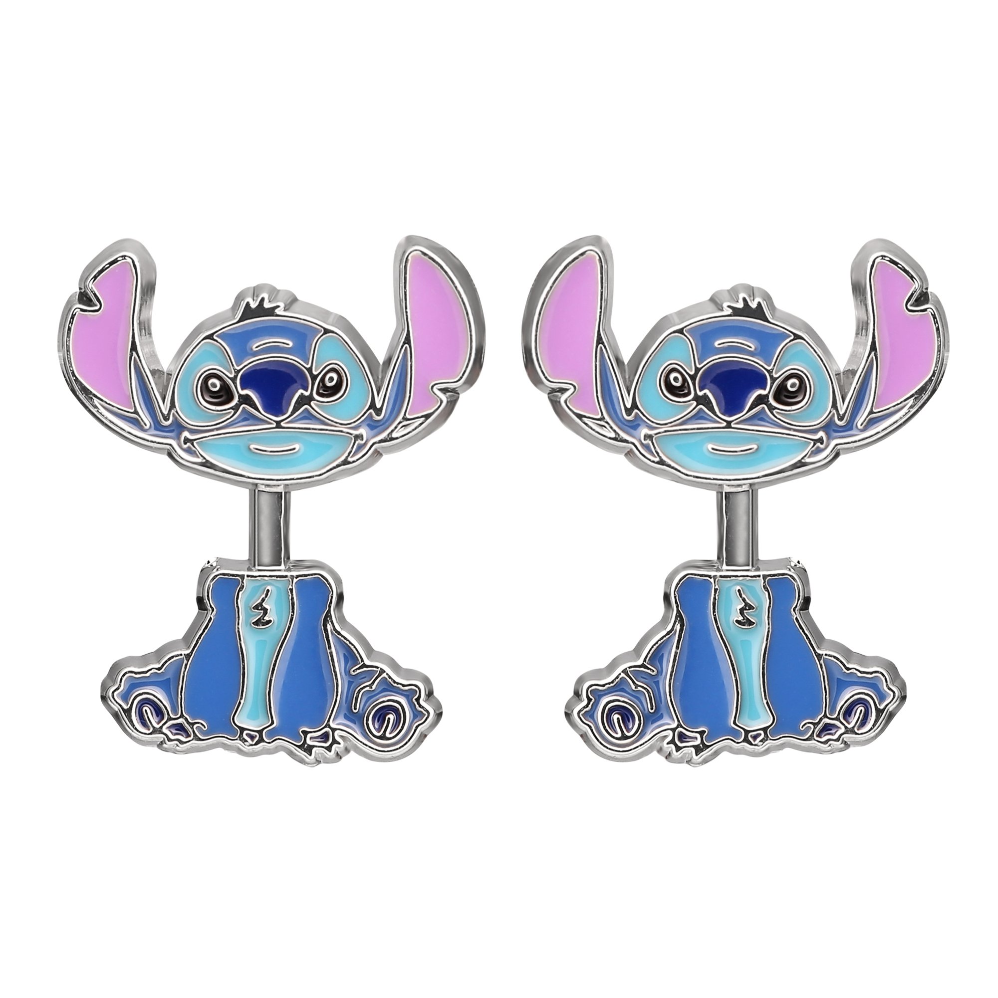 Boucles d'oreilles clous Lilo & Stitch faites à la main