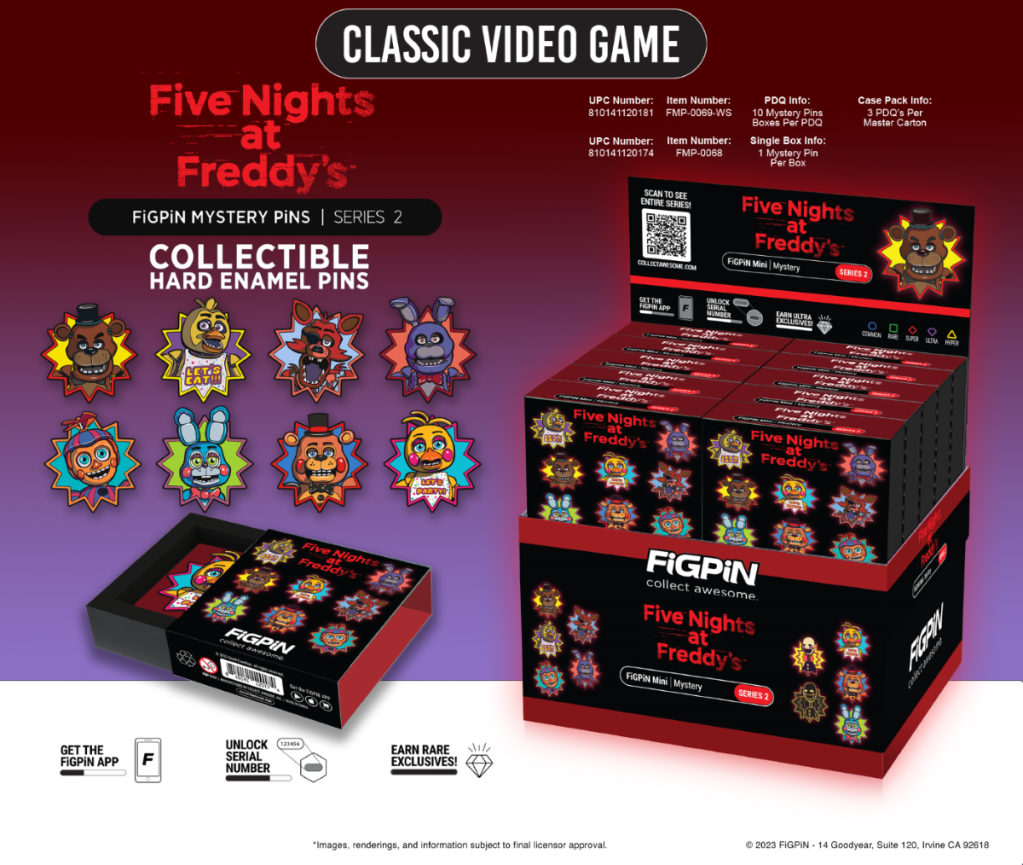 FIVE NIGHTS AT FREDDY'S -Series 2-Mystery Mini Pins (Display 10 Pin's) - 2