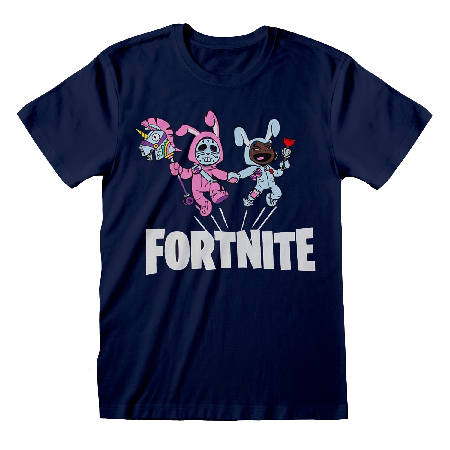 Maglietta Ufficiale Fortnite Bunny Trouble - T-Shirt Bambini E Ragazzi Navy