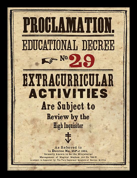 HARRY POTTER - Framed 30X40 Print - Educational Decree No. 29 ...