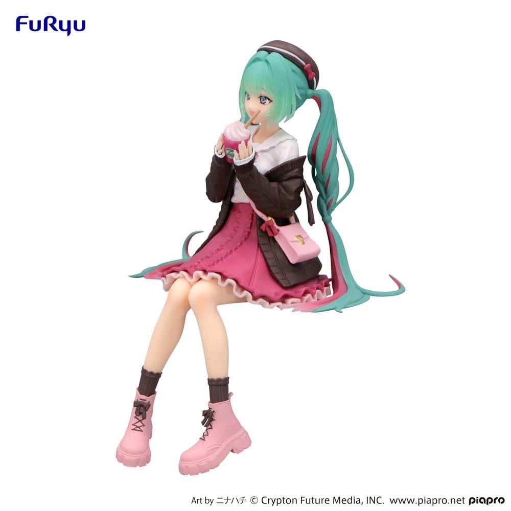 HATSUNE MIKU - Autumn Date Pink Color - Statuette Noodle Stopper 14cm - 2