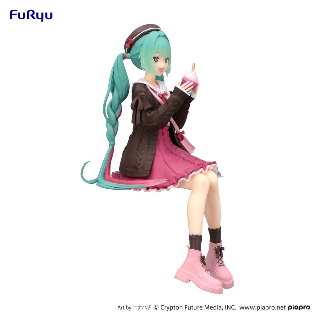 HATSUNE MIKU - Autumn Date Pink Color - Statuette Noodle Stopper 14cm - 5