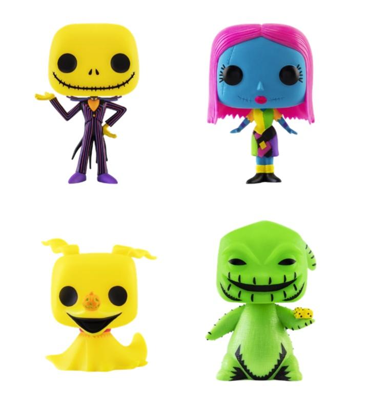 NIGHTMARE BEFORE CHRISTMAS - POP - Blacklight 4 PACK Sp. Edition - 2