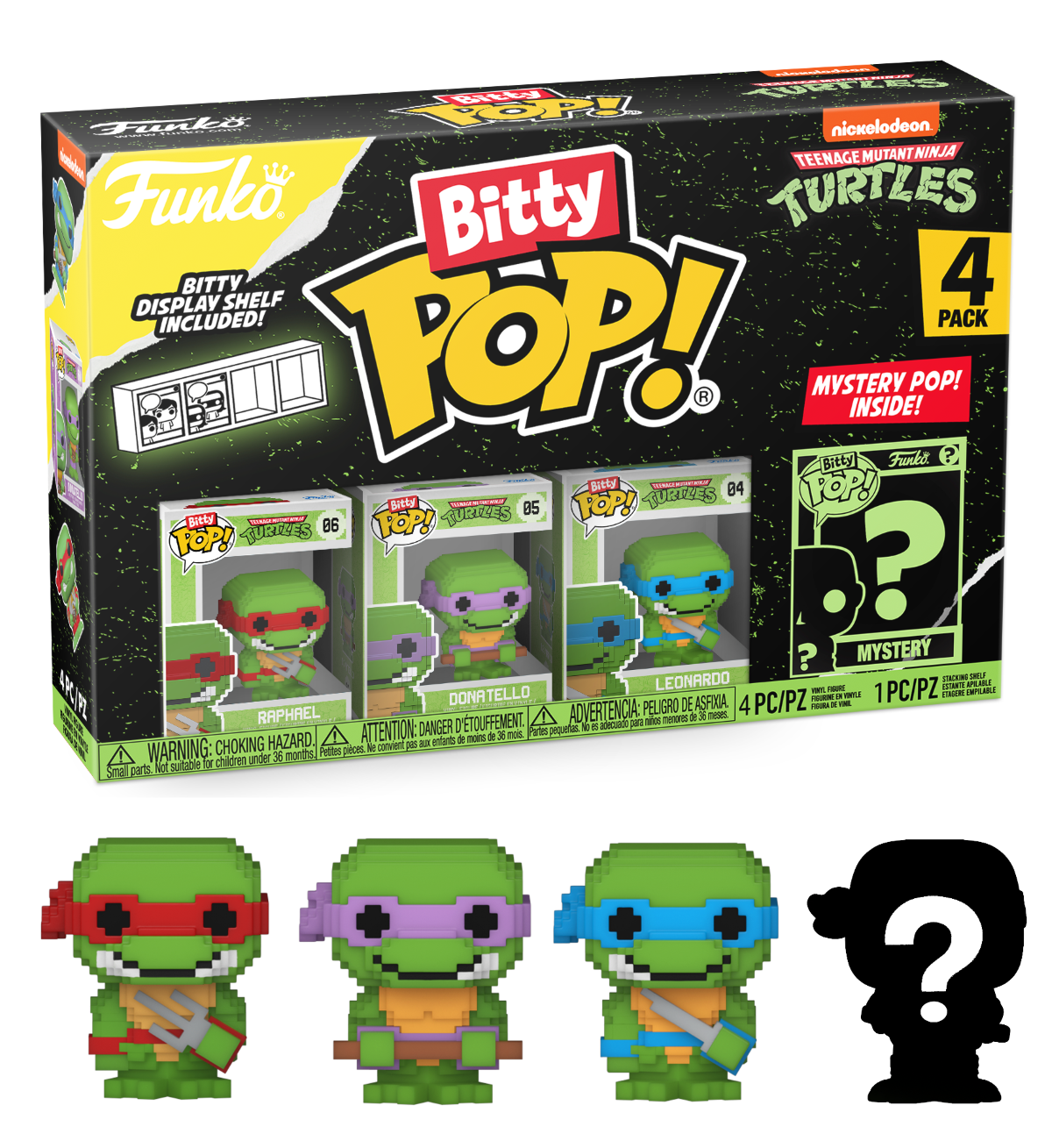 TEENAGE MUTANT NINJA TURTLES - Bitty Pop 4 Pack 2.5cm - 8-Bit_IMAGE_1