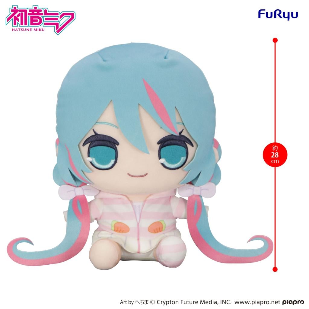HATSUNE MIKU - Rabbite Ear Hood Pajama - Big Plush Toy Kyurumaru 28cm - 2