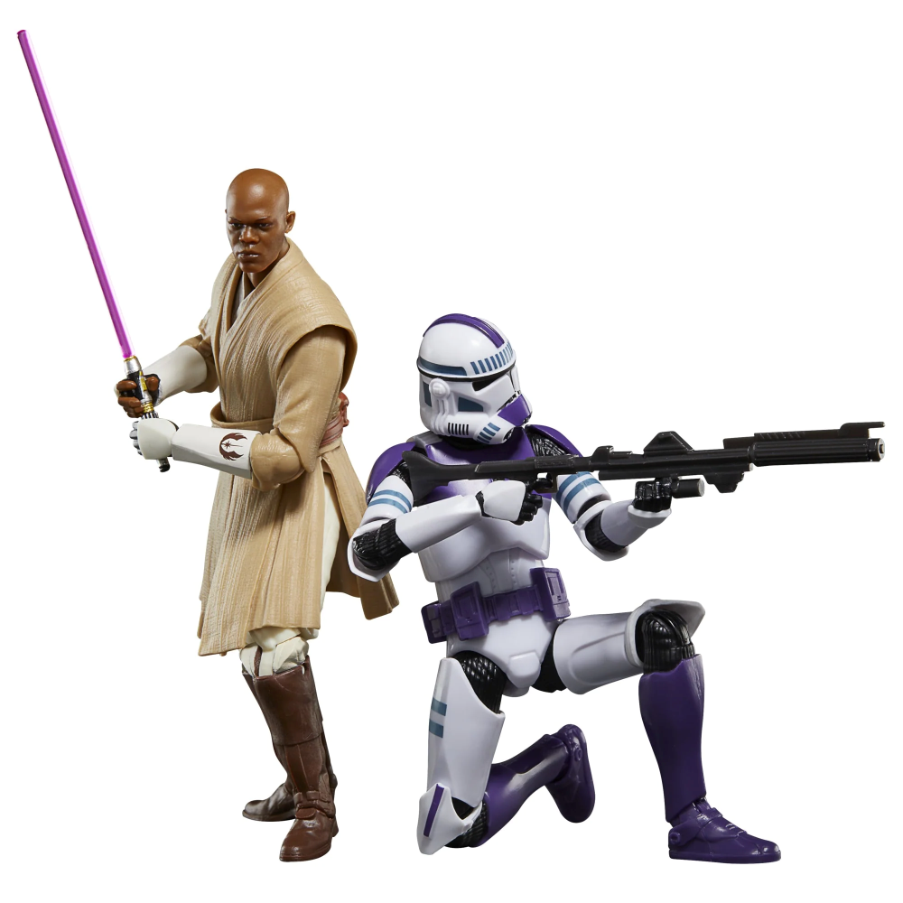 STAR WARS Mace Windu & Soldat Clone 187 légion Fig Black Series 15cm