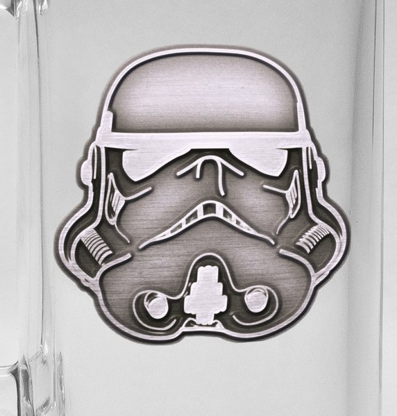 ORIGINAL STORMTROOPER Beer Glass 500ml Metal Badge Helmet