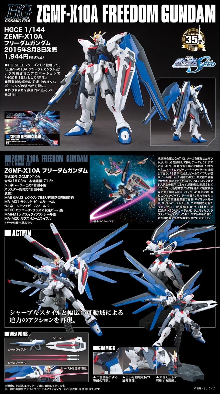 GUNDAM - Model Kit - High Grade - ZGMF-X10A Freedom Gundam - 1/144 - 4