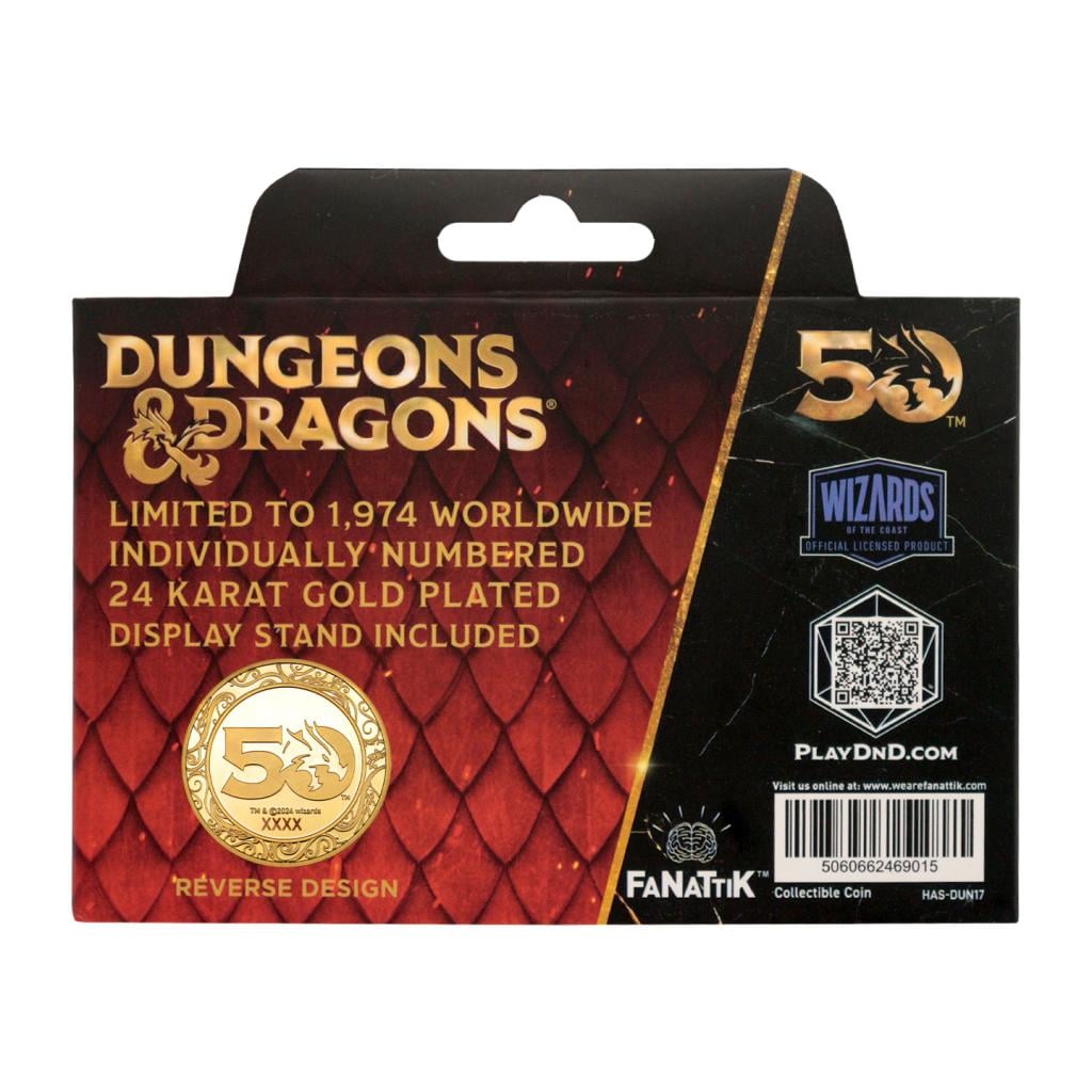 DONJONS & DRAGONS - 50th - Pièce Plaqué Or 24k Edition Limitée - 5