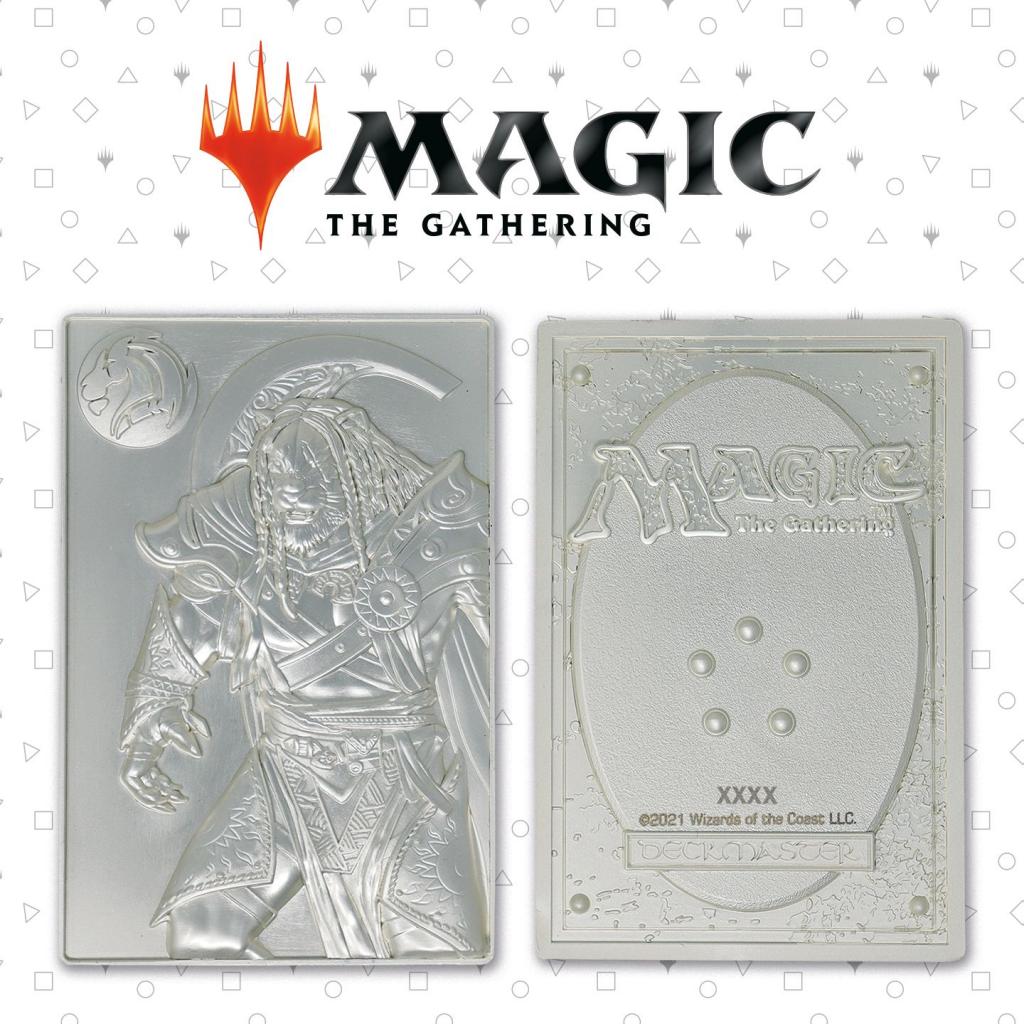 MAGIC THE GATHERING - Ajani Goldmane - Carte Collector Plaqué Argent - 3