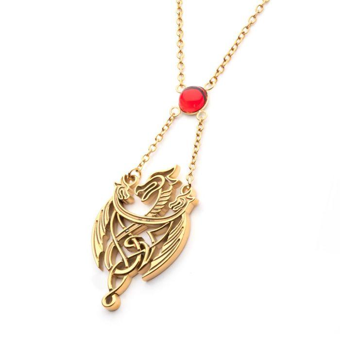 HOUSE OF THE DRAGONS - 3 Dragons - Collier Pendentif avec Pierre - 2
