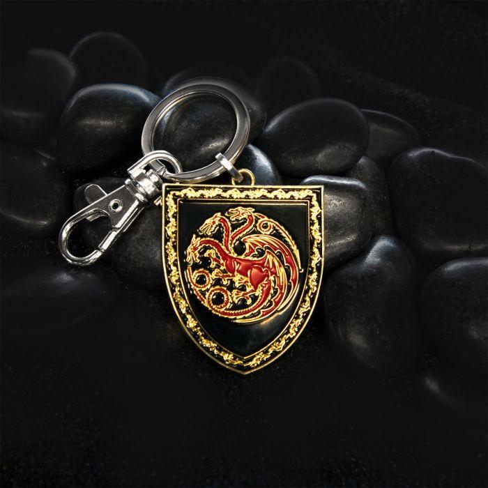 HOUSE OF THE DRAGON - Bouclier Targaryen - Porte-clés en Métal - 3