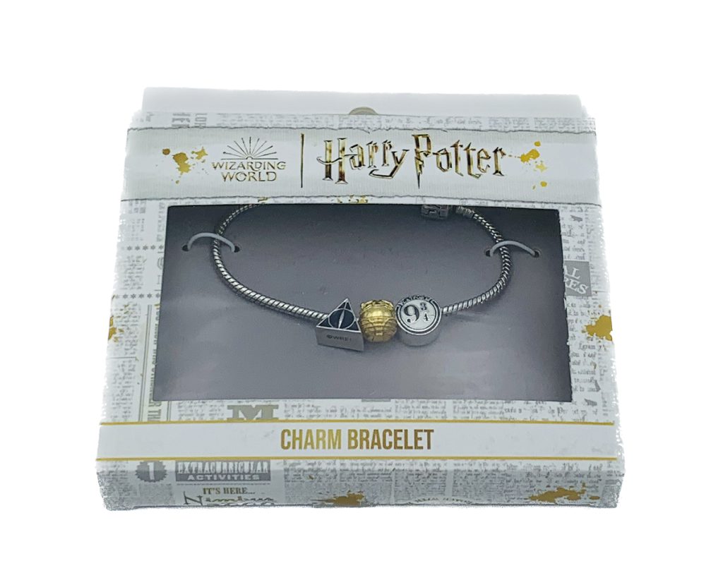HARRY POTTER - Bracelet avec 3 Charmes - Plaqué Argent - 18,5cm - 2