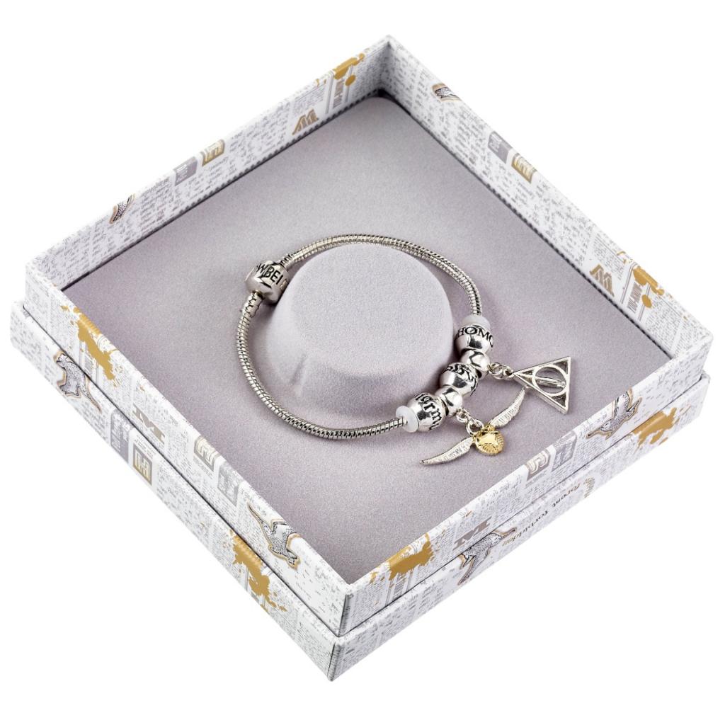 HARRY POTTER - Bracelet + 2 Charmes + 3 Perles - Plaqué Argent - 2