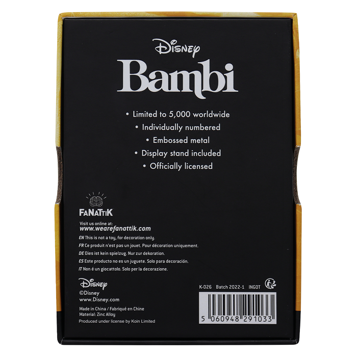 DISNEY - Bambi - Lingot en Métal - Limited Edition - 5