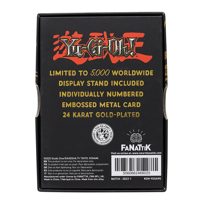 YU-GI-OH! - B. Skull Dragon - Carte Plaquée Or 24k Collector - 2