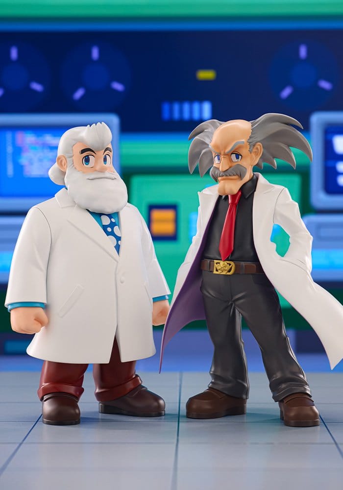 MEGA MAN - Dr. Willy & Dr. Light - Statuette Oshi Works 22cm