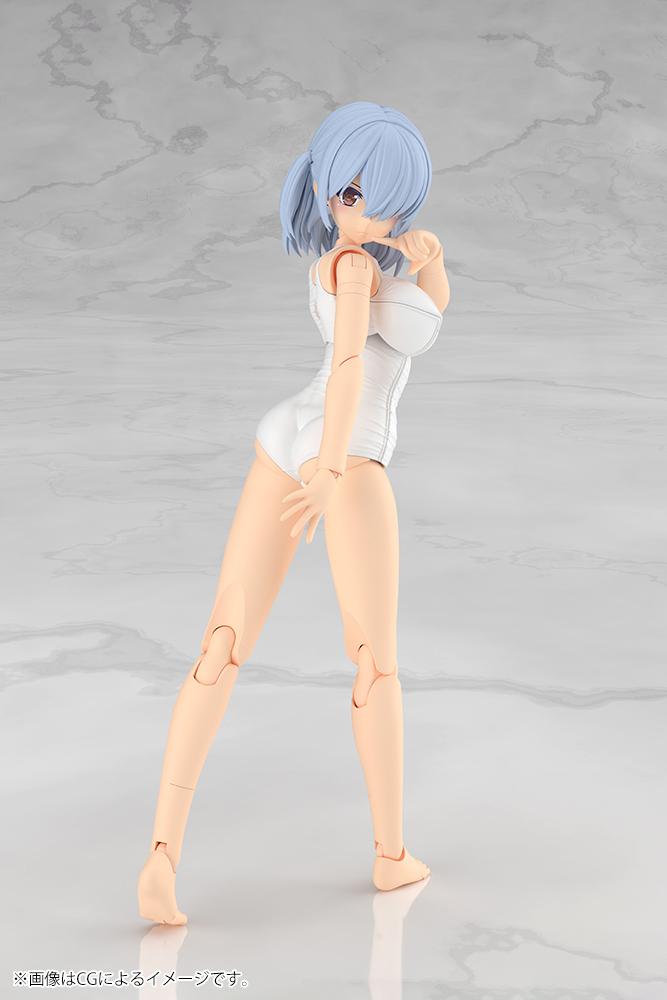FRAME ARMS GIRL - Mizuki School Swimsuits White - Model Kit 16cm - 2
