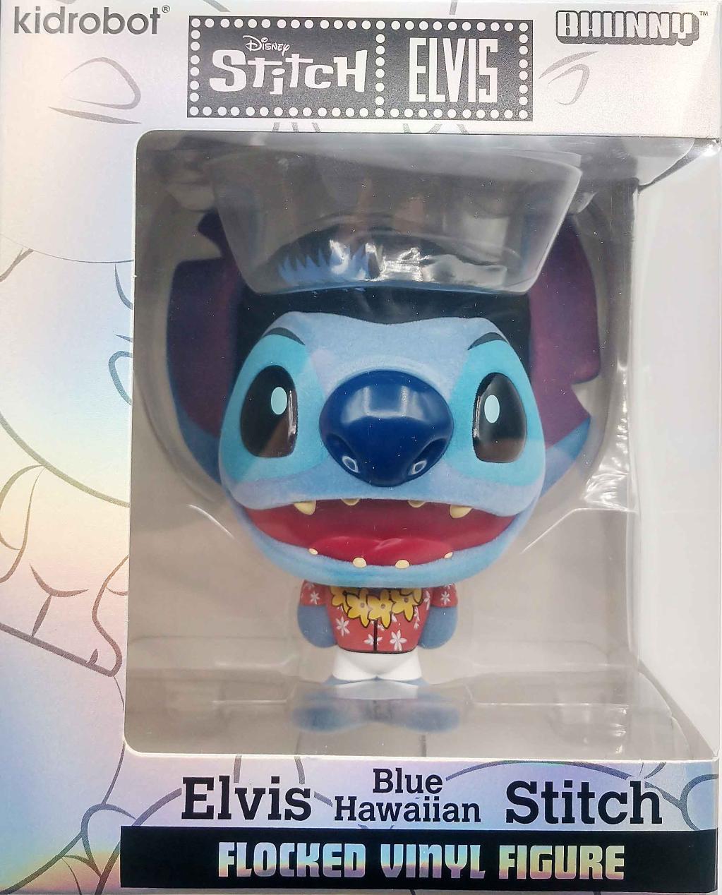 STITCH - Elvis Blue Hawaiian - Bhunny Flocked Vinyl Figure - 10cm - 5