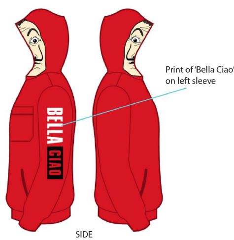 LA CASA DE PAPEL Masque Hoodie (M) Pull La