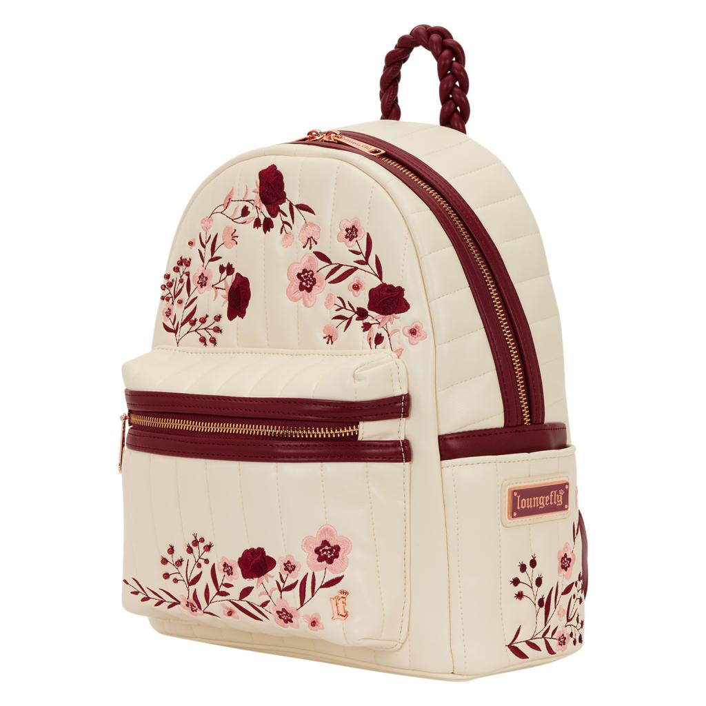 CREAM & RED - Floral - Mini Sac à Dos LoungeFly - 2