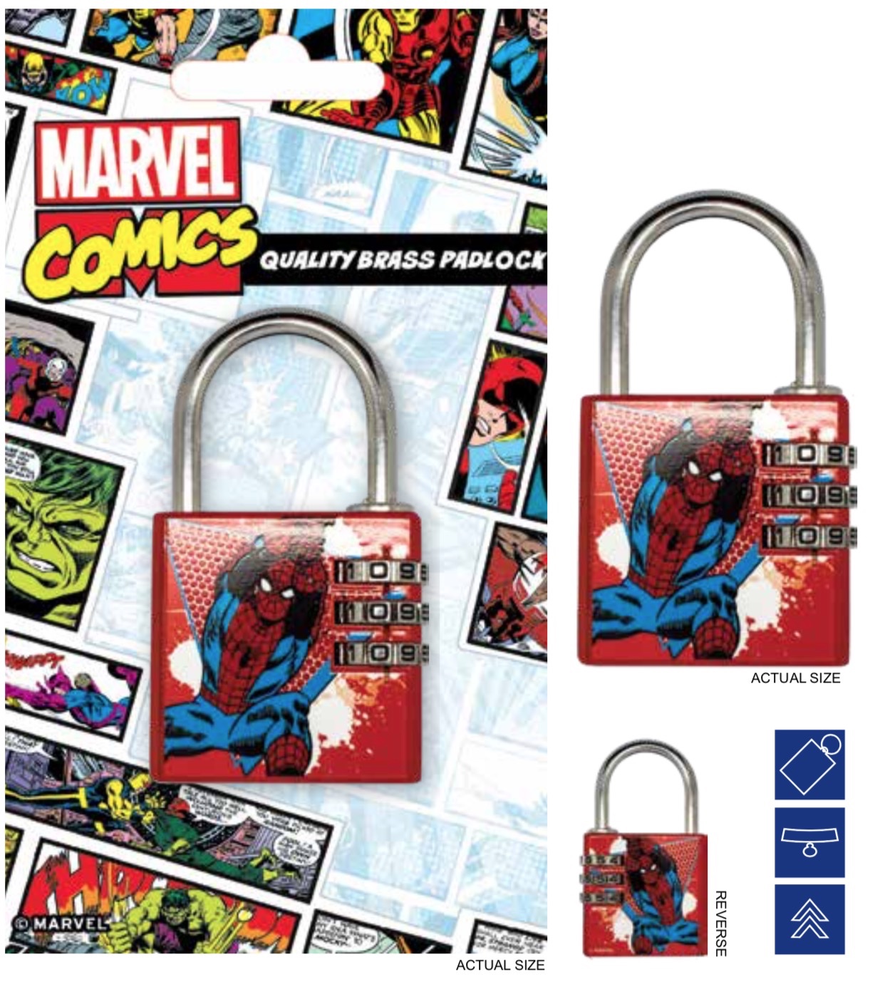 MARVEL - Cadenas Avec Code - Spiderman : : Cadenas Marvel