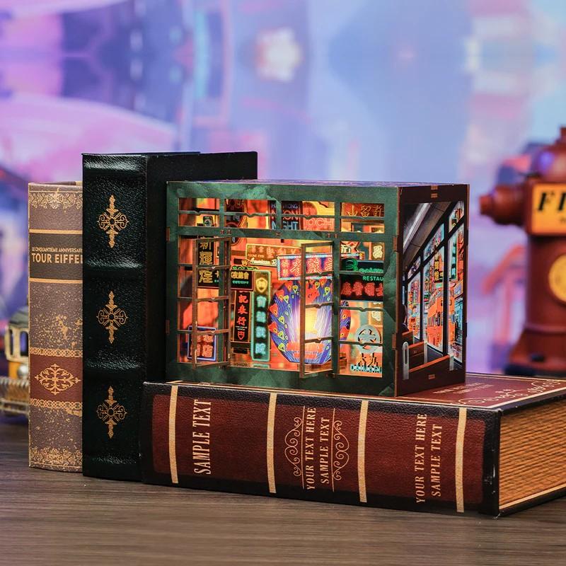BOOK NOOK KIT - DIY - Hong Kong Neon Light - 49pc + LED Light - 2