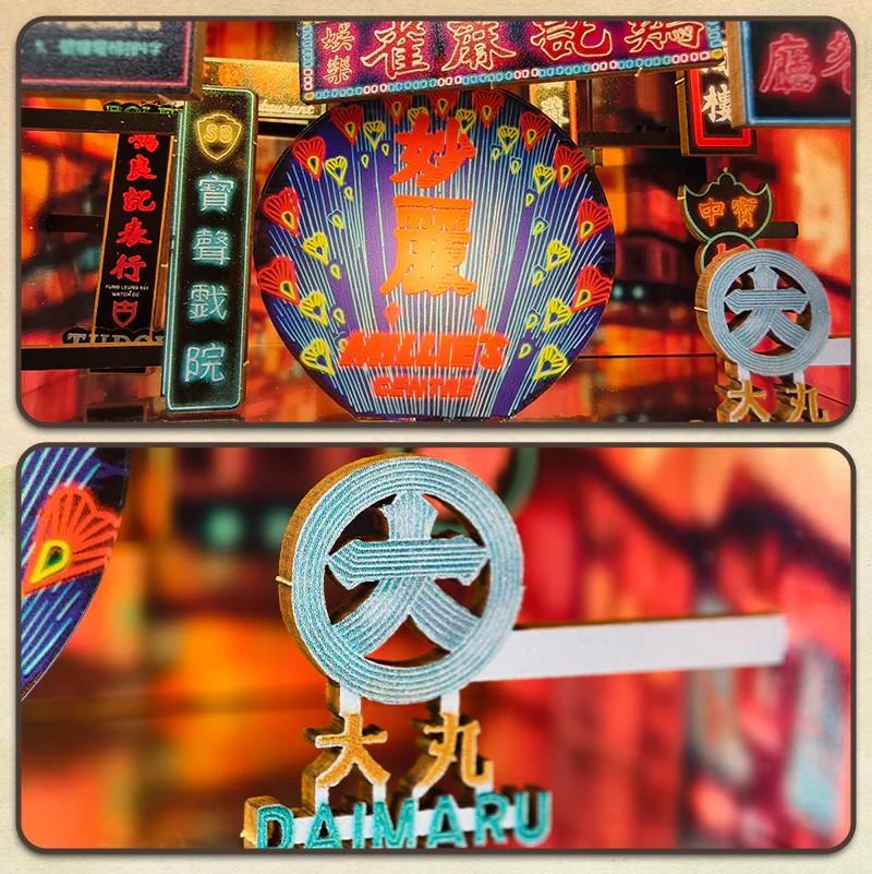 BOOK NOOK KIT - DIY - Hong Kong Neon Light - 49pc + LED Light - 4