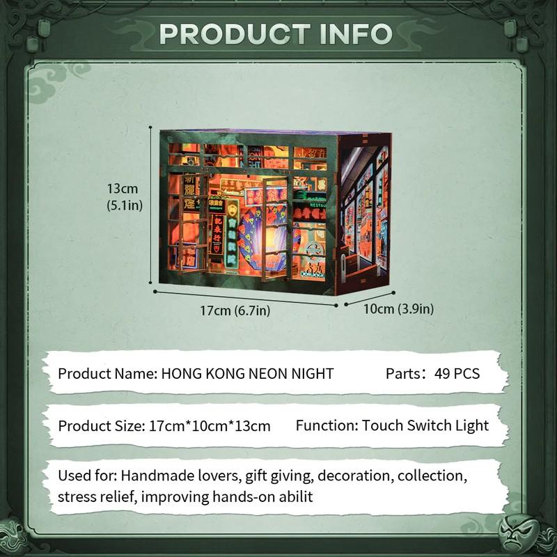 BOOK NOOK KIT - DIY - Hong Kong Neon Light - 49pc + LED Light - 6