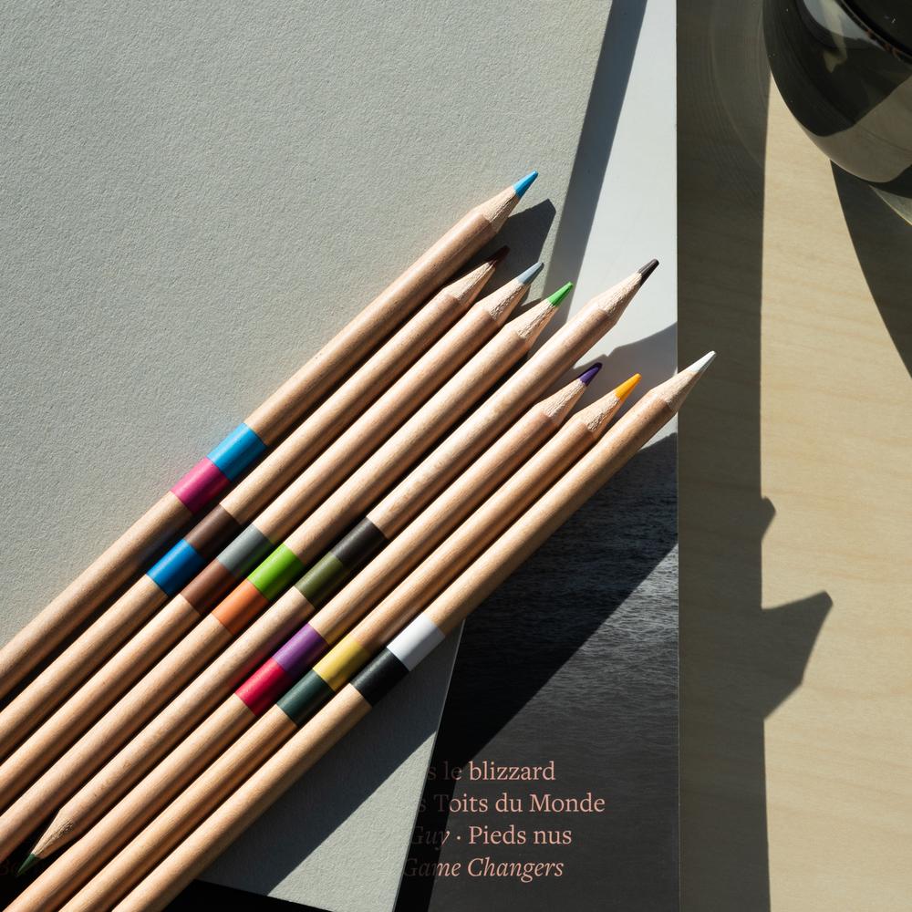 NBX - Metal Square Pencil Case + 12 Color Pencils - 2