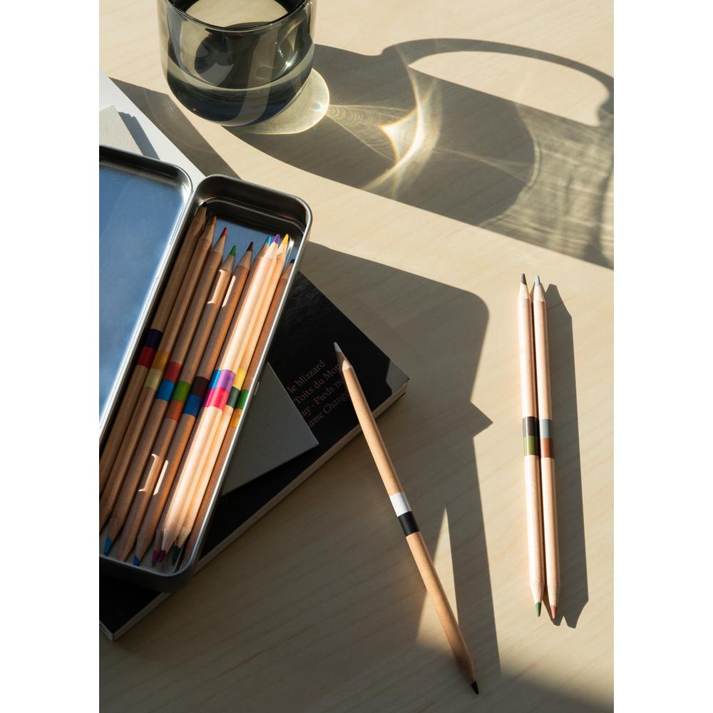 NBX - Metal Square Pencil Case + 12 Color Pencils - 3