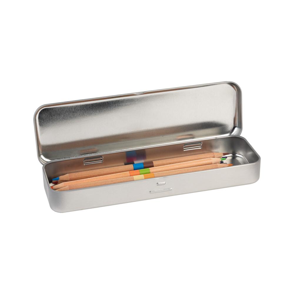 NBX - Metal Square Pencil Case + 12 Color Pencils - 5